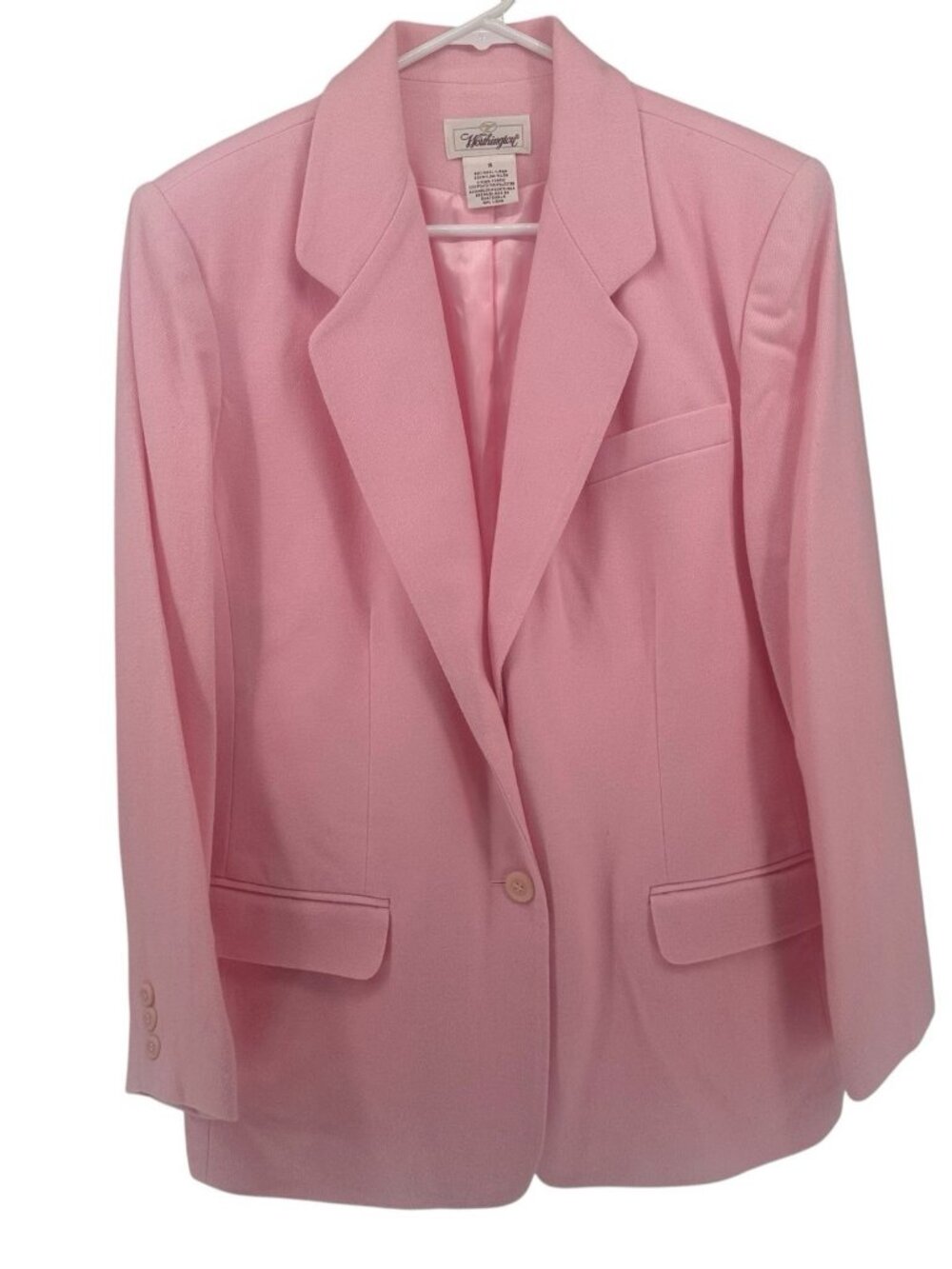 Vintage Worthington Pink Blazer Sport Jacket Wool Blend Size 16 Preppy